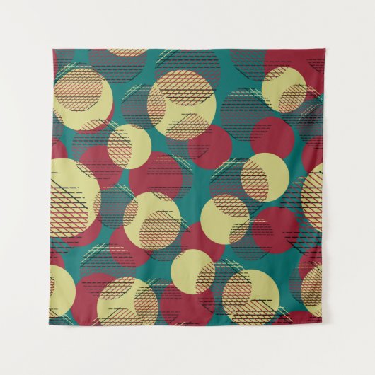 Cirkellijnen: Abstract naadloos patroon Wandkleed (Voorkant)