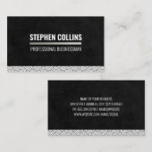cirkellijnenpatroon | Zwarte textuur Visitekaartje (Voorkant / Achterkant)