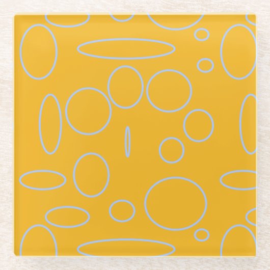 Cirkellussen op Sinaasappel Glazen Onderzetter (Voorkant)