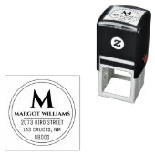 Cirkelmonogram Aangepaste naam retouradres Zelfinktende Stempel (In situ)