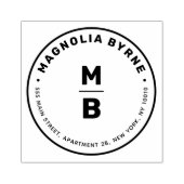 Cirkelmonogram Adres Rubberstempel (Afrduk)