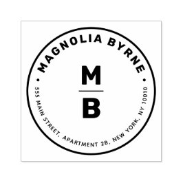 Cirkelmonogram Adres Rubberstempel