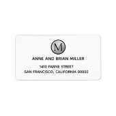 cirkelmonogram bruin en bruidbruin etiket (Voorkant)