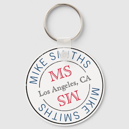 cirkelmonogram , stijlvol sleutelhanger (Voorkant)