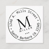 Cirkelmonogram Vierkante Visitekaartje (Voorkant)