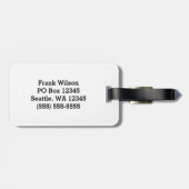 Cirkelmonogram wit en zwart bagagelabel (Achterkant horizontaal)