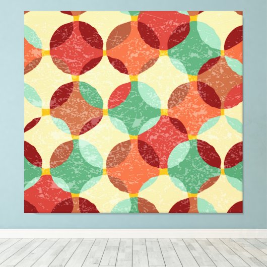 Cirkelmozaïekpatroon, geometrische illustratie. canvas afdruk (Insitu (Houten vloer))