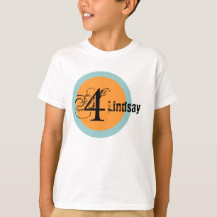 Cirkelnaam en vierde geboortedag t-shirt