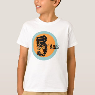 Cirkelnaam en vijfjarig shirt