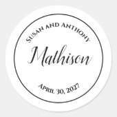 Cirkelontwerp Aangepaste bruiloft stickers zegels (Voorkant)