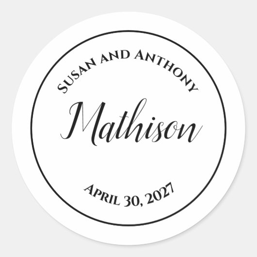 Cirkelontwerp Aangepaste bruiloft stickers zegels (Voorkant)