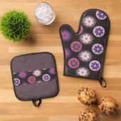 Cirkelontwerp Ovenwant & Pannenlap Set (Top down)