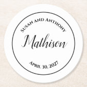 Cirkelontwerp - Speciaal uitgeruste wasdrogebrand Ronde Kartonnen Onderzetter (Voorkant)