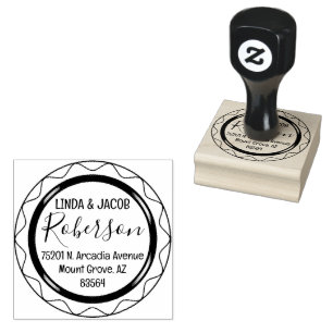 Cirkelpaar retouradres rubberstempel