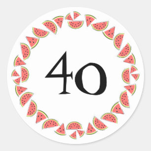 Cirkelpagina Watermelonstukken Ronde Sticker