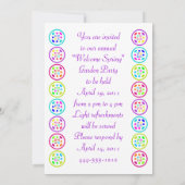 cirkelpatronen voor limoen, turkooizen, lila en ro kaart (Achterkant)