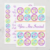 cirkelpatronen voor limoen, turkooizen, lila en ro kaart (Voorkant / Achterkant)