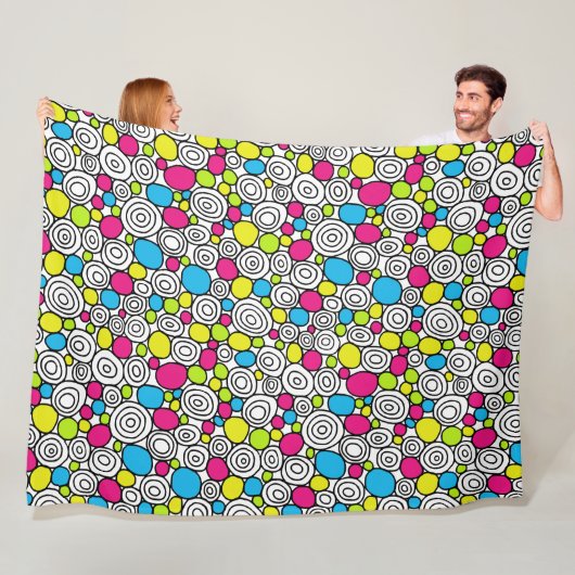 Cirkelpatroon 210819 - Kleuren 01 Fleece Deken (In situ)