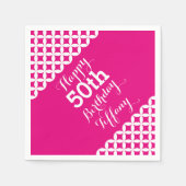 Cirkelpatroon 50e verjaardag papieren servetten (Voorkant)