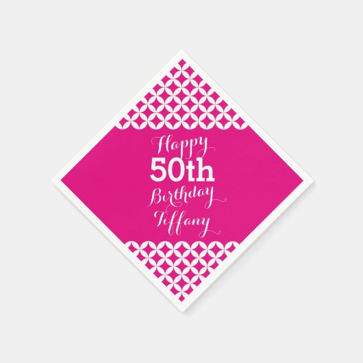 Cirkelpatroon 50e verjaardag papieren servetten (Hoek)