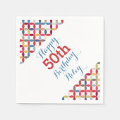 Cirkelpatroon 50e verjaardag papieren servetten (Voorkant)