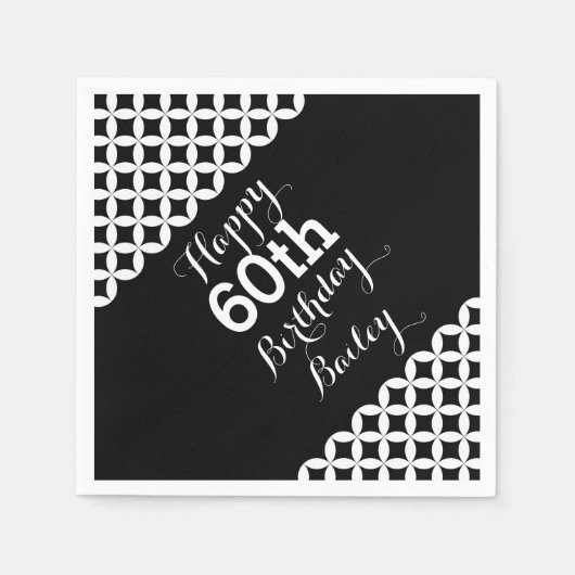 Cirkelpatroon 60e verjaardag papieren servetten (Voorkant)