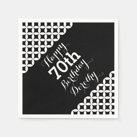 Cirkelpatroon 70e verjaardagspapieren servetten (Voorkant)