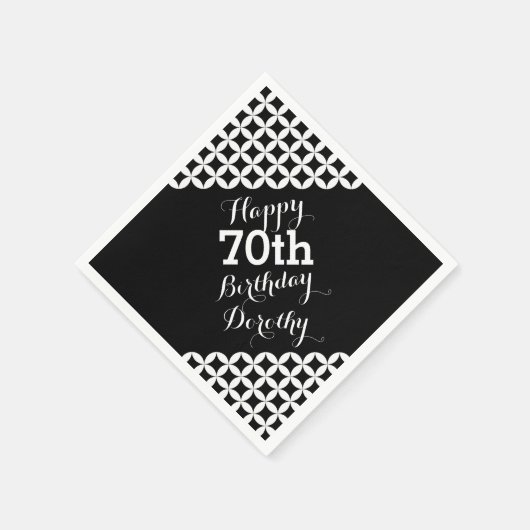 Cirkelpatroon 70e verjaardagspapieren servetten (Hoek)
