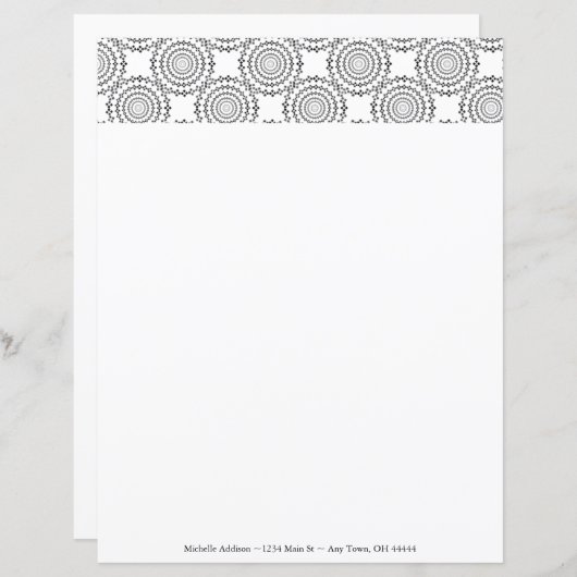 cirkelpatroon - Aangepast papierblad (Voorkant / Achterkant)