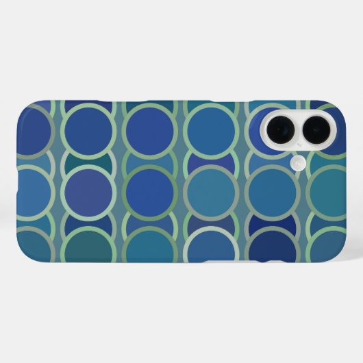 Cirkelpatroon Blauw Case-Mate iPhone Case (Achterkant (horizontaal))