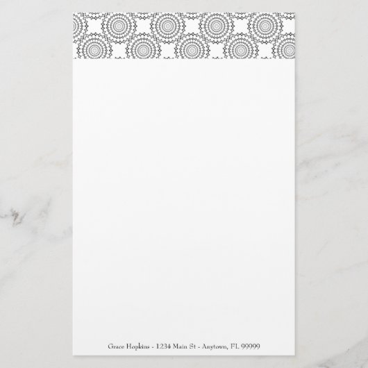  cirkelpatroon Gepersonaliseerde schrijfmachine Briefpapier (Voorkant)