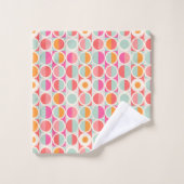 Cirkelpatroon Hot Pink Retro Bad Handdoek (Wasdoekje)