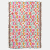 Cirkelpatroon Hot Pink Retro Deken (Voorkant Verticaal)