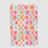 Cirkelpatroon Hot Pink Retro Golfhanddoek (Voorkant)