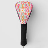 Cirkelpatroon Hot Pink Retro Golfheadcover (Voorkant)