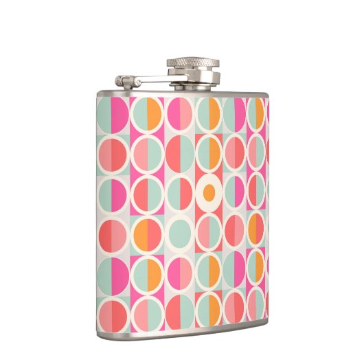 Cirkelpatroon Hot Pink Retro Heupfles (Rechts)