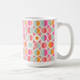 Cirkelpatroon Hot Pink Retro Koffiemok