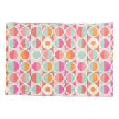 Cirkelpatroon Hot Pink Retro Kussensloop (Achterkant-Links)