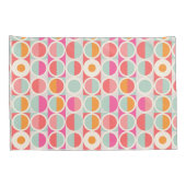 Cirkelpatroon Hot Pink Retro Kussensloop (Achterkant-Rechts)