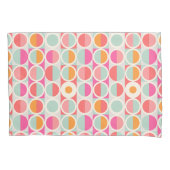 Cirkelpatroon Hot Pink Retro Kussensloop (Voorkant-Links)