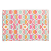 Cirkelpatroon Hot Pink Retro Kussensloop (Voorkant-Rechts)