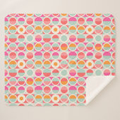 Cirkelpatroon Hot Pink Retro Sherpa Deken (Voorkant (horizontaal))