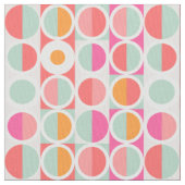 Cirkelpatroon Hot Pink Retro Stof (Close Up)