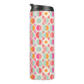 Cirkelpatroon Hot Pink Retro Thermosbeker (Geroteerd rechts)