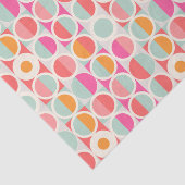 Cirkelpatroon Hot Pink Retro Tissuepapier (Detail)