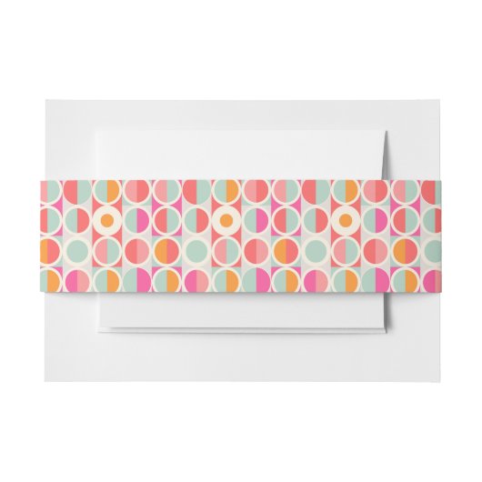 Cirkelpatroon Hot Pink Retro Uitnodigingen Wikkel (Voorkant Voorbeeld)