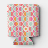 Cirkelpatroon Hot-roze retro Blikjeskoeler (Achterkant)