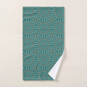Cirkelpatroon in turquoise en teal bad handdoek (Handdoek)
