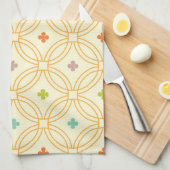 Cirkelpatroon met geometrische interlocking voor d theedoek (Quarter Fold)