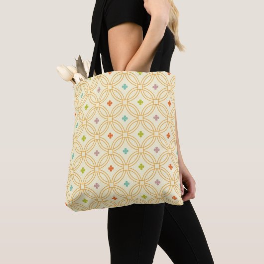 Cirkelpatroon met geometrische interlocking voor d tote bag (Dichtbij)